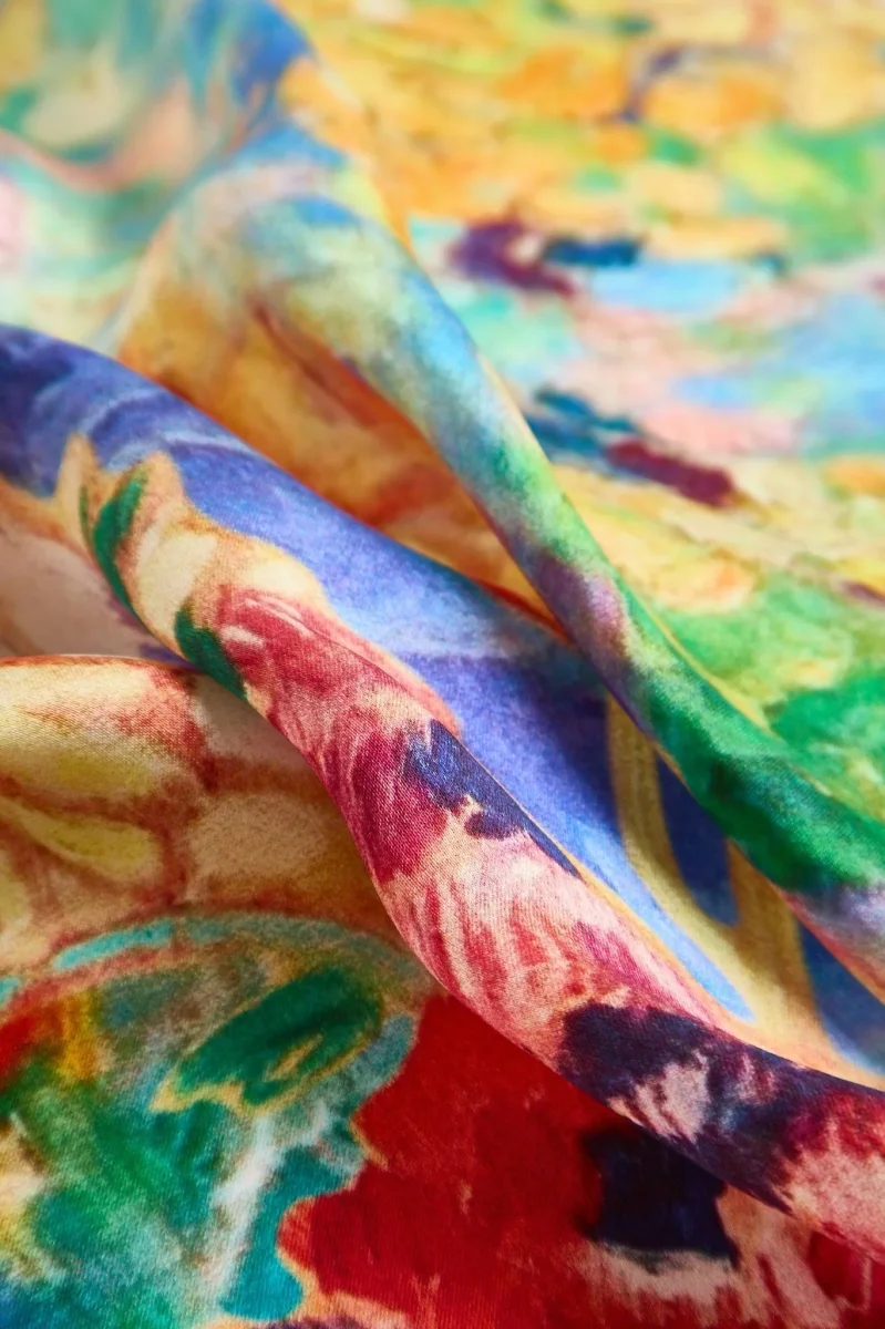 Pure Silk Pintura al Óleo Pañuelo Cuadrado - Tamaño 53x53cm - Imagen 5