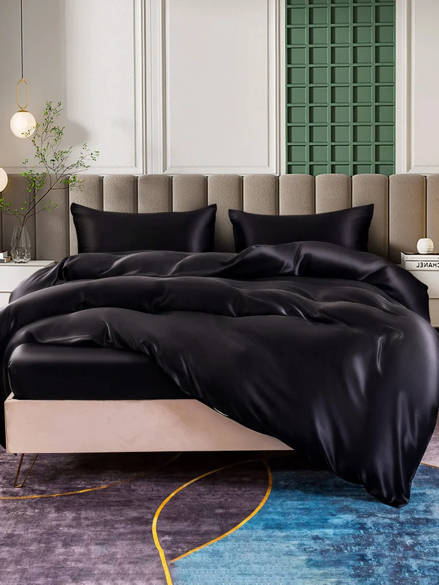 25Momme Juego De Seda De 4 Piezas: Funda Nórdica + Sábana Ajustable + 2 Fundas De Almohada - Imagen 6