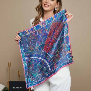 Pañuelo Estampado Floral 100% Seda Morera 53x53cm