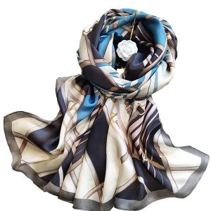 Bufanda Larga de Seda Serenidad Azul