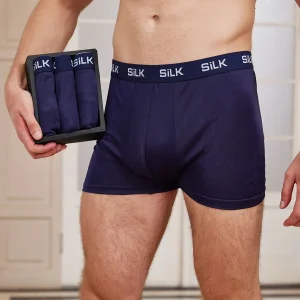 3 Piezas De Ropa Interior Tipo Bóxer De Seda Pura Ultrasuave Y Cómoda Para Hombre