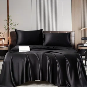 22Momme Silk Juego 4Pzs: Sábana Encimera+Sábana Bajera+2x Fundas De Almohada
