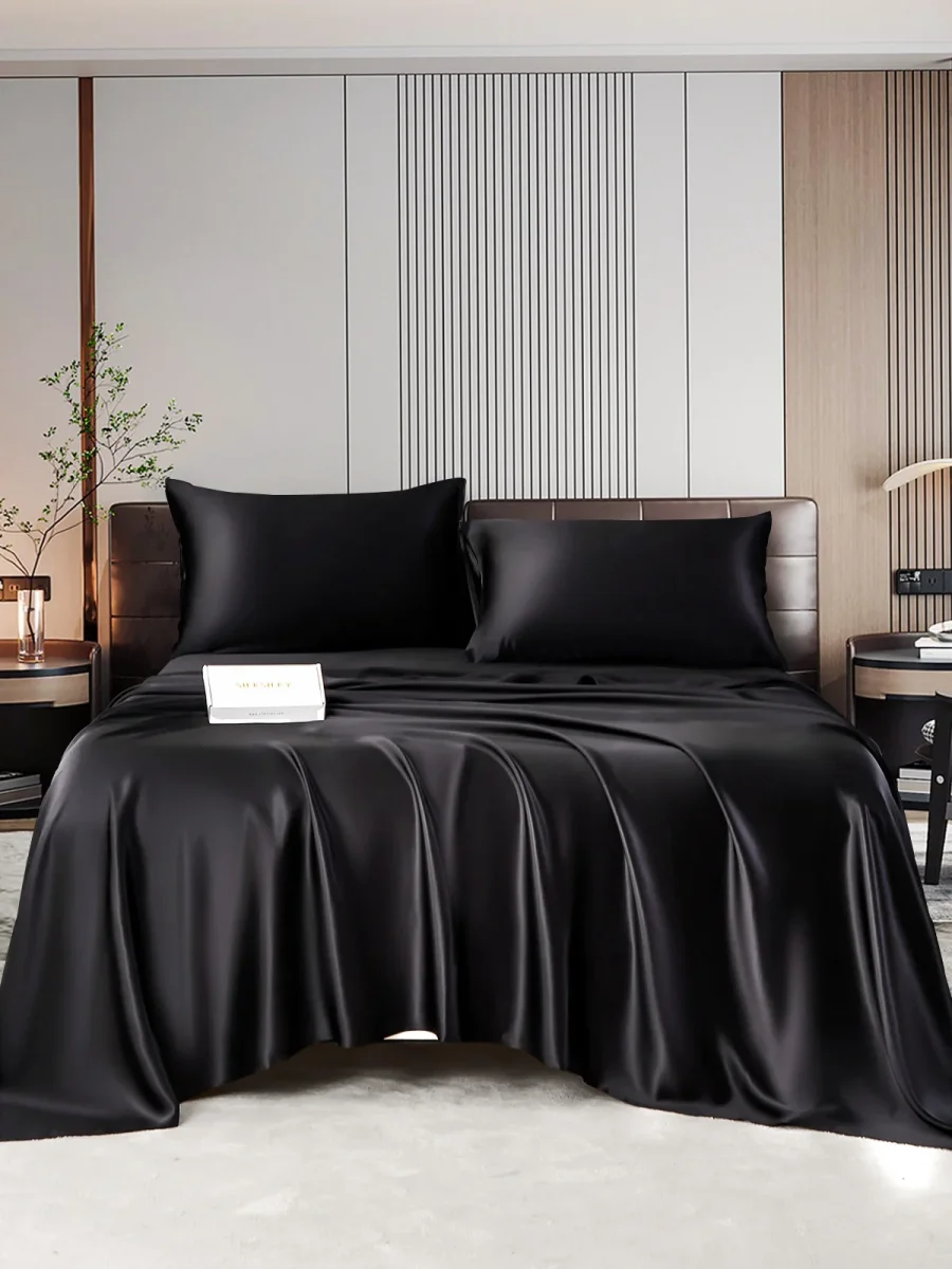 22Momme Silk Juego 4Pzs: Sábana Encimera+Sábana Bajera+2x Fundas De Almohada