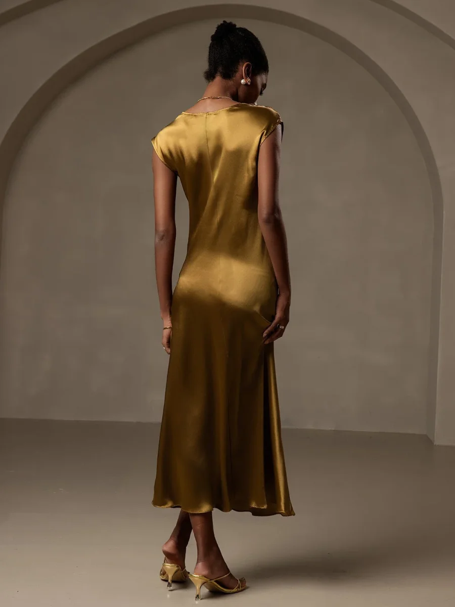 19Momme Vestido Casual Sin Mangas de Seda - Imagen 3