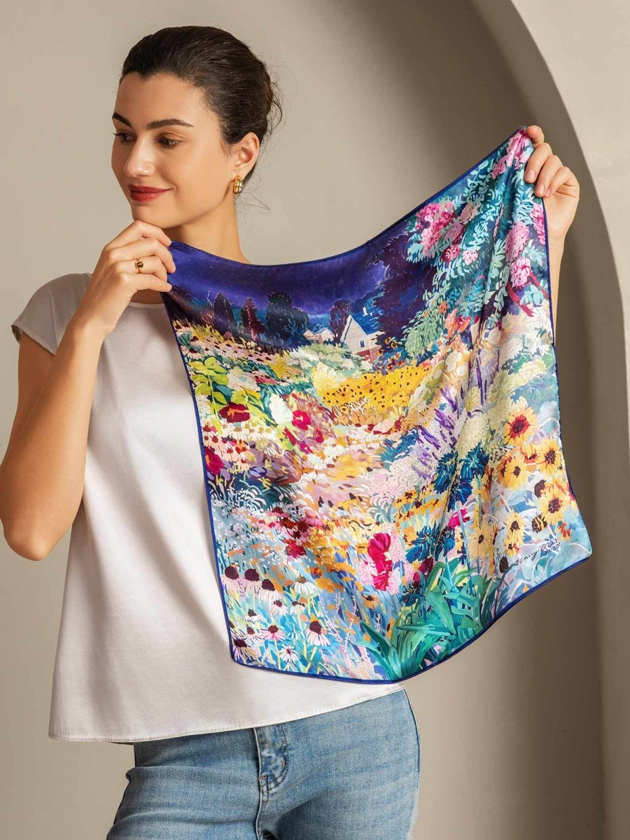 Pure Silk Bufanda Cuadrada Estampada 53*53 cm - Imagen 3