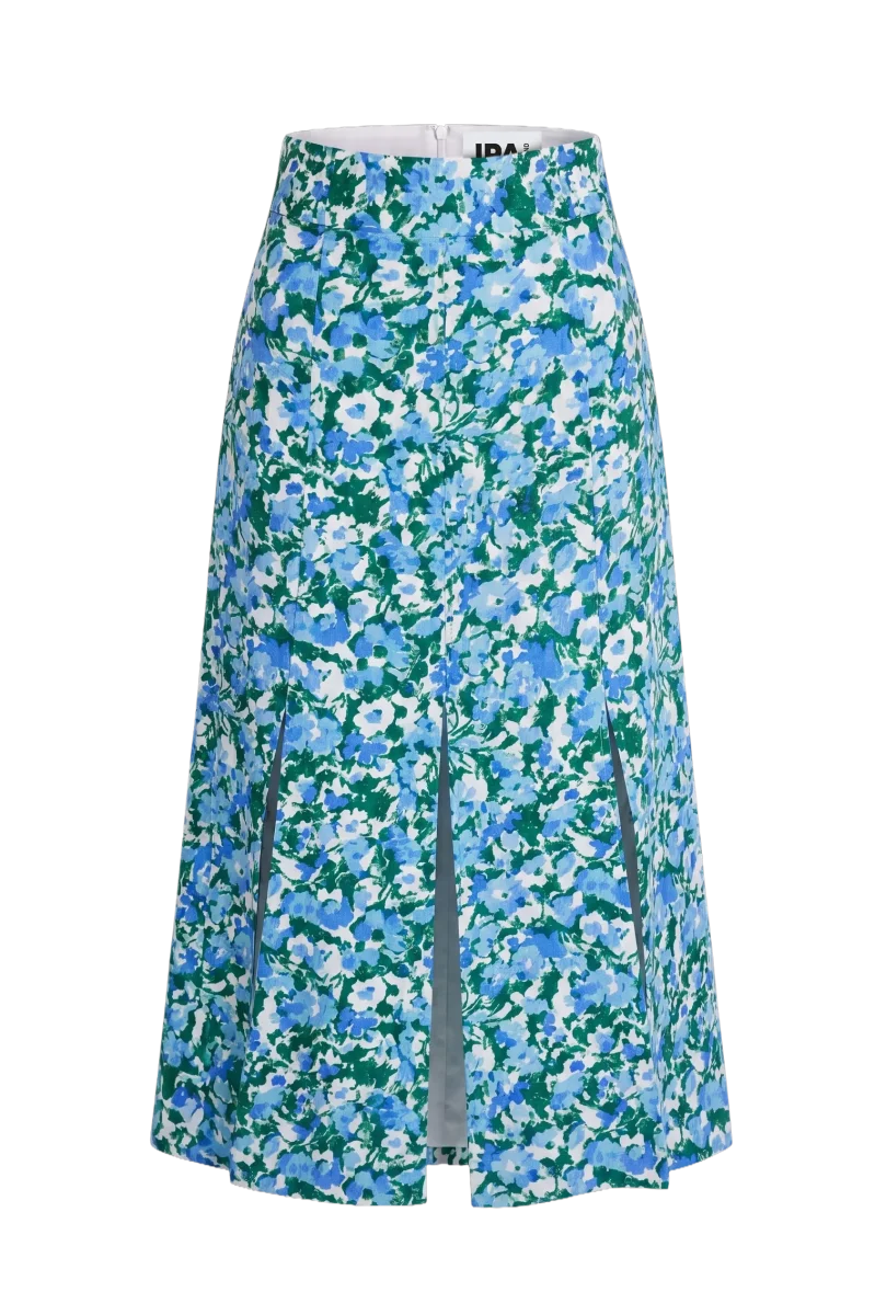 Falda Positano Flores Azul y Verde - Imagen 9