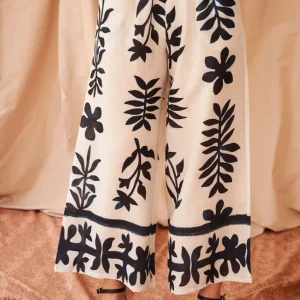 Pantalón lino cenefa