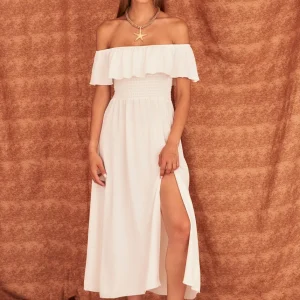 Vestido fruncido volante
