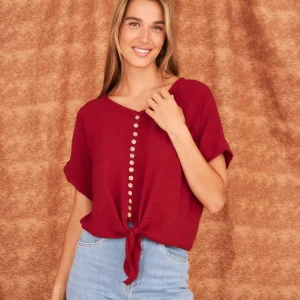 Blusa nudo botones