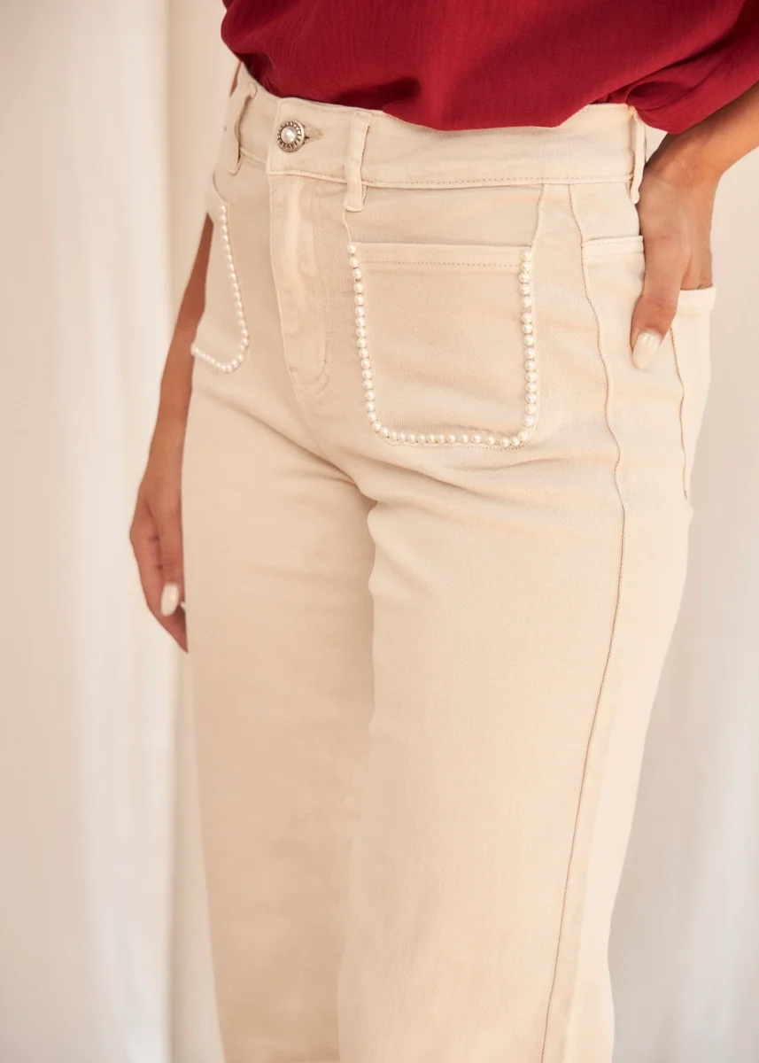 Jeans wide leg perlas - Imagen 3