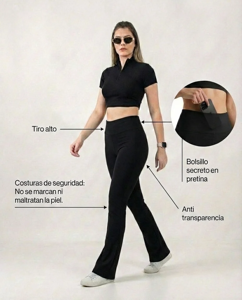 Pantalón Campana 5.0 Anti-Transparencia & ANTICELULITIS 😍 - Imagen 2