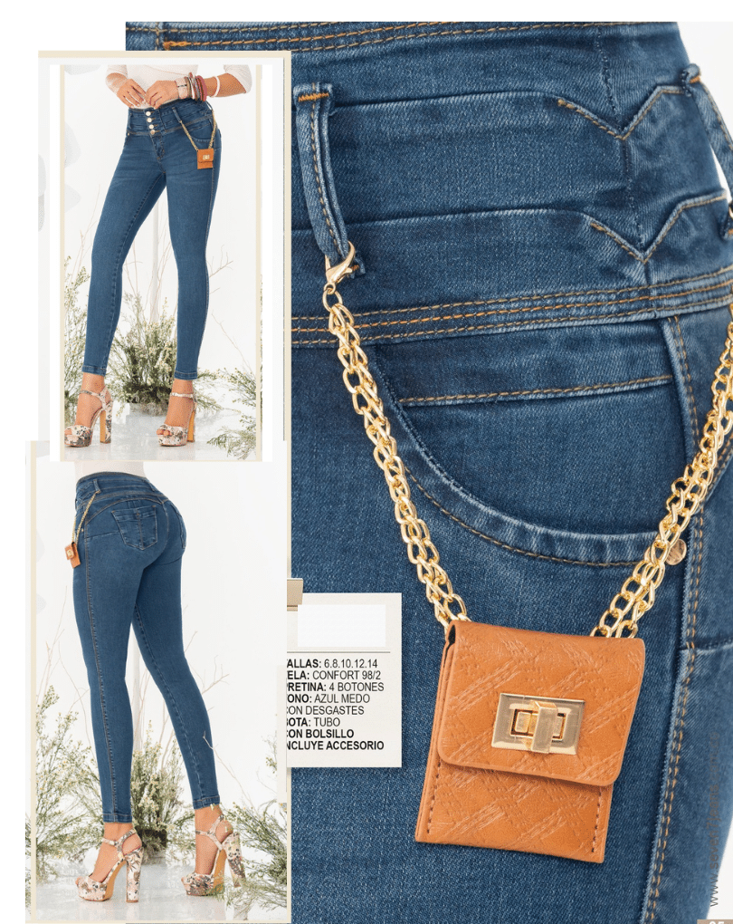 Vaquero Colombiano Levantacola Push-Up 1795 Jeans de Realce - Imagen 3