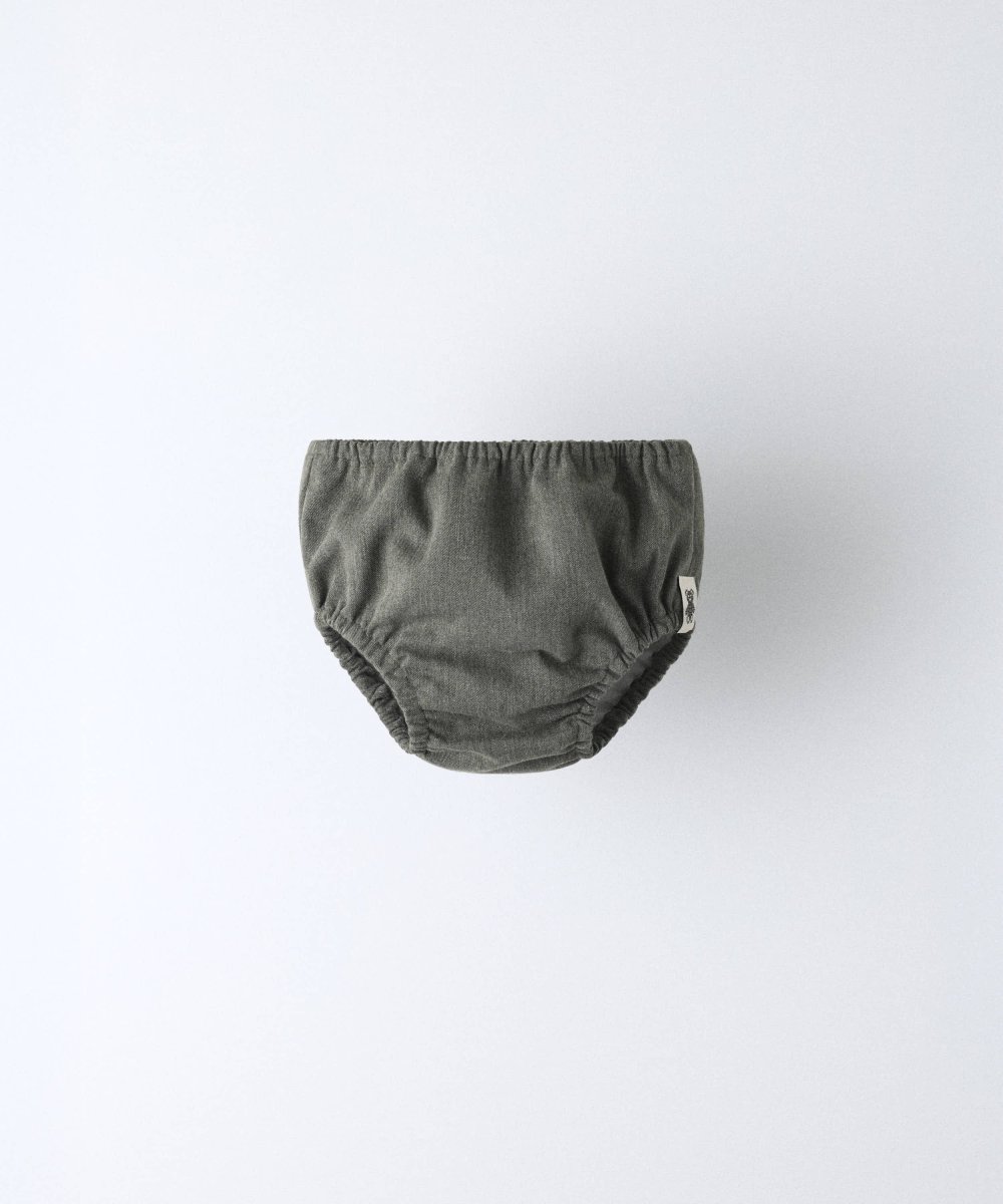 Conjunto de bebé Harper en gris, camisa y cubrepañal con osito bordado - Imagen 5