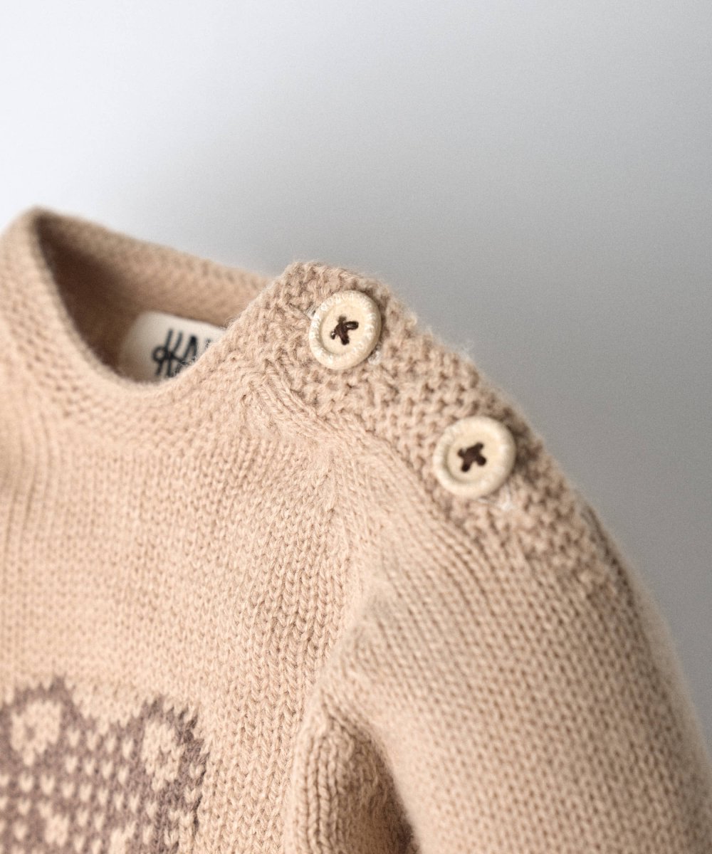 Conjunto de punto de bebé Strutt en beige de jersey y short con osito - Imagen 6