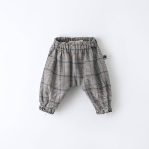 Pantalón de bebé Balloon Bloom de cuadros príncipe de Gales en gris