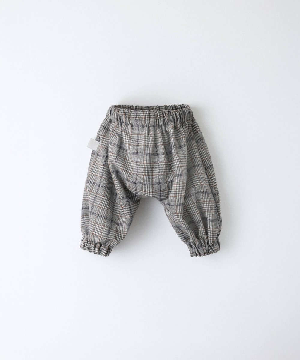 Pantalón de bebé Balloon Bloom de cuadros príncipe de Gales en gris - Imagen 4