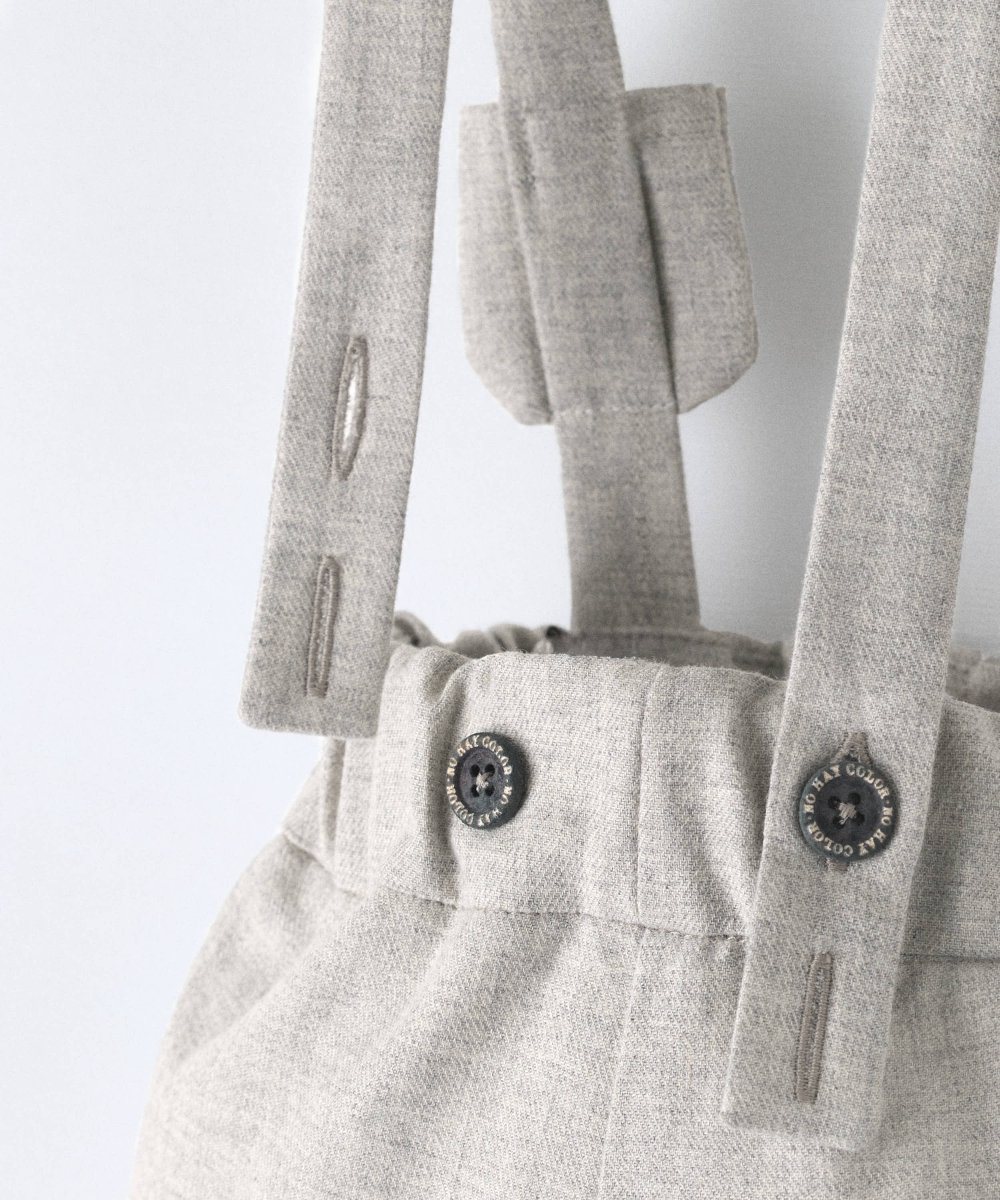 Pantalón de bebé Miller con tirantes en gris con osito bordado - Imagen 4