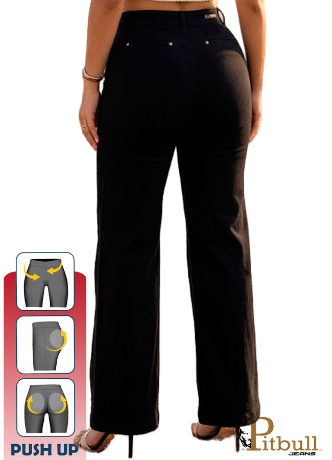 Jean Cargo Push Up Negro Wide Leg Pitbull - Imagen 3