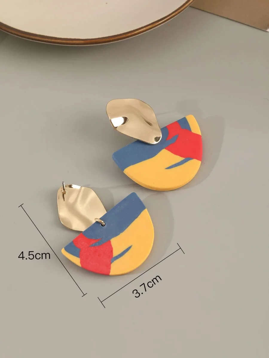 Pendientes geométricos colgantes, Serena - Imagen 5