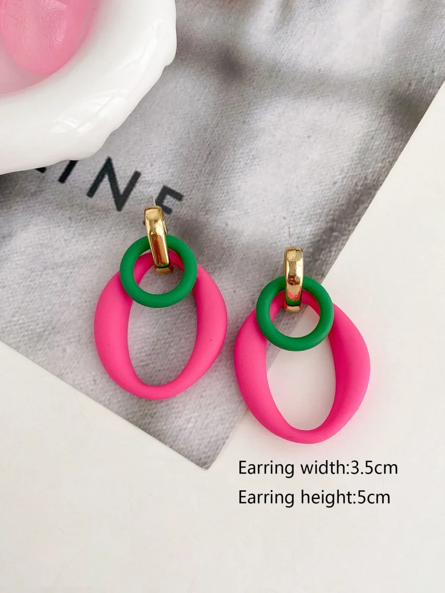 Pendientes geométricos diseño ovalado, Yanet - Imagen 5