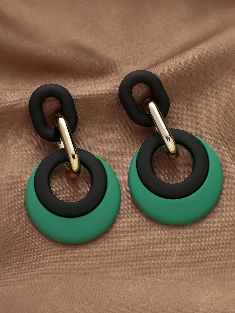 Pendientes geométricos redondos, Anahí - Imagen 3