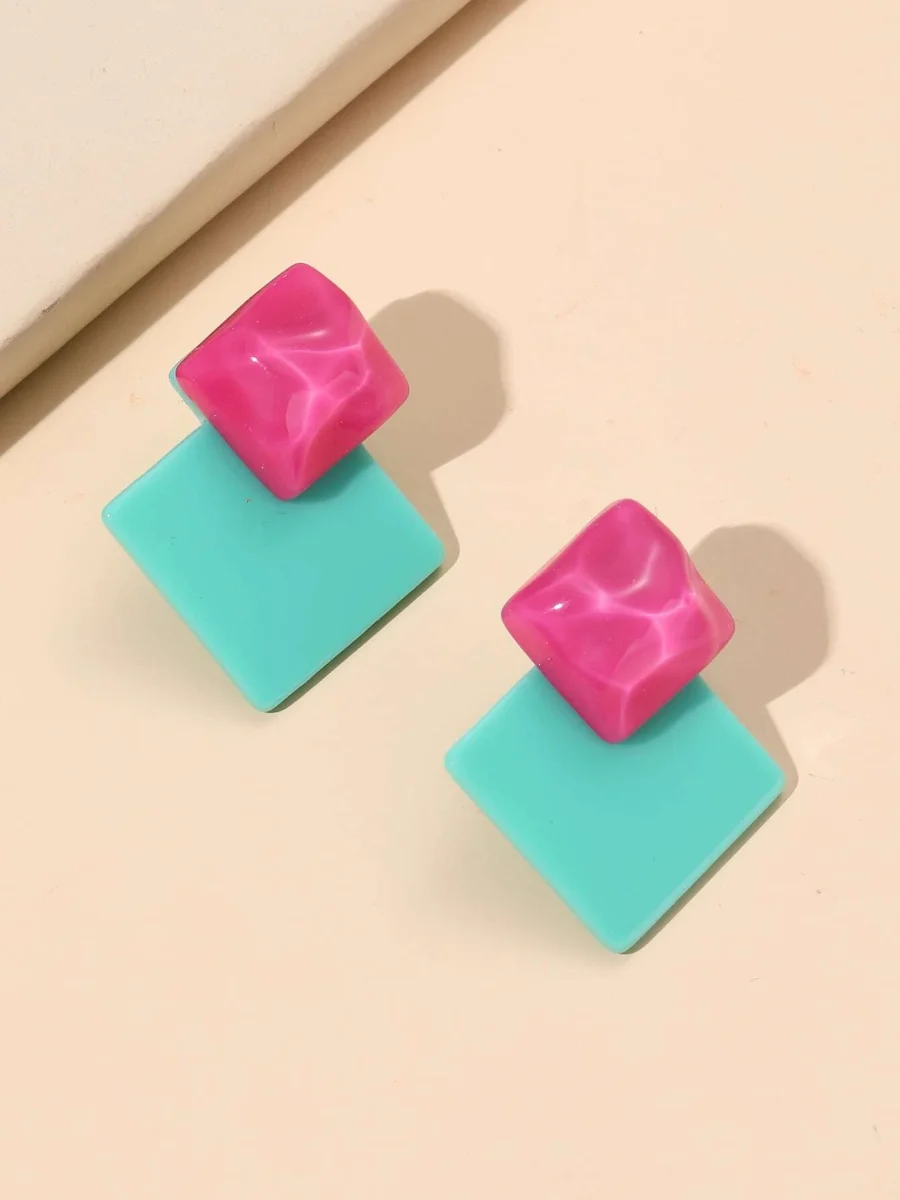 Pendientes geométricos en forma de rombo, Dolcezza - Imagen 3