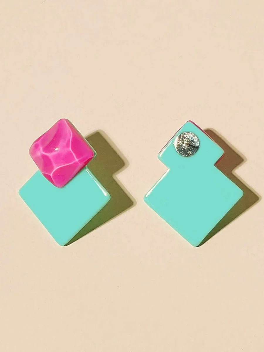 Pendientes geométricos en forma de rombo, Dolcezza - Imagen 5