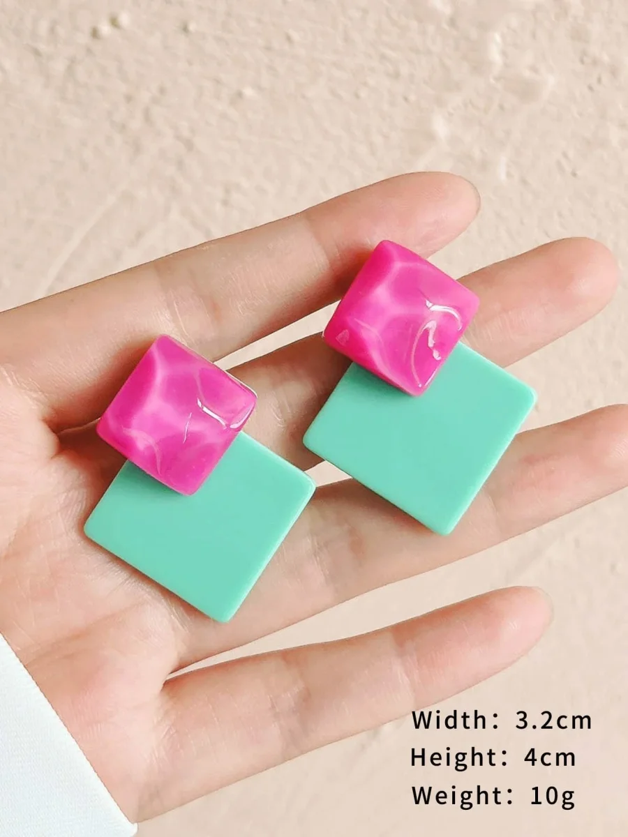 Pendientes geométricos en forma de rombo, Dolcezza - Imagen 4