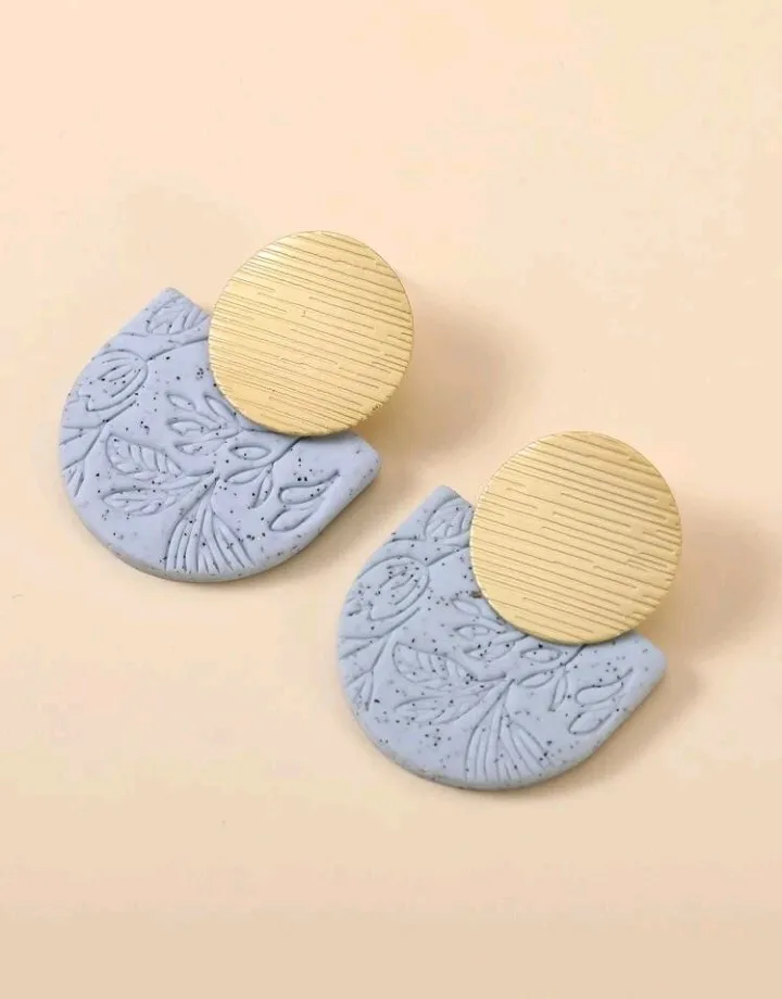 Pendientes de diseño geométrico con patrón de hoja,Jimena - Imagen 3