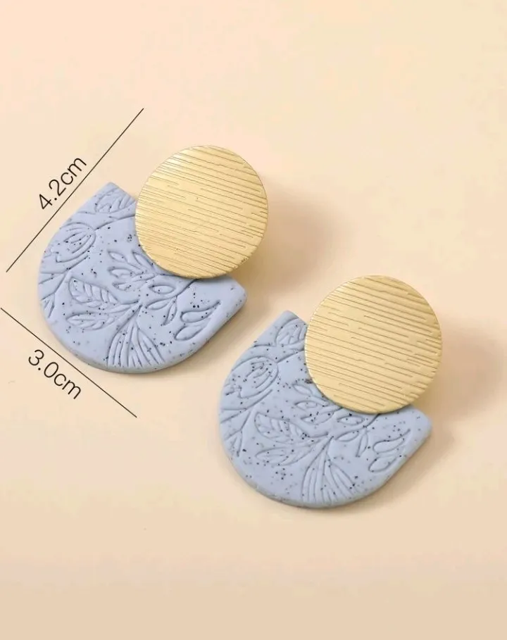 Pendientes de diseño geométrico con patrón de hoja,Jimena - Imagen 5