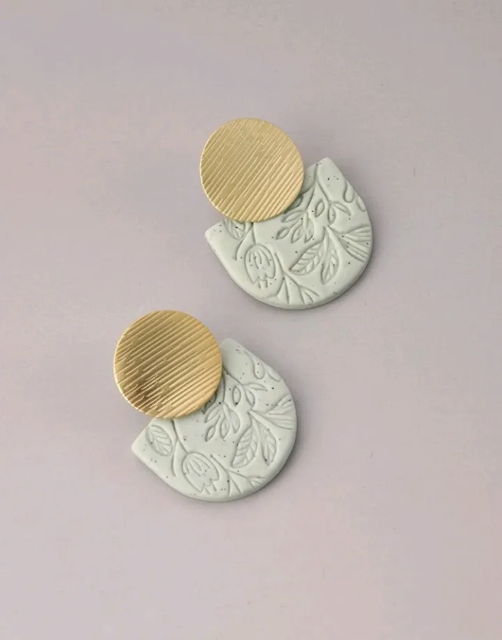 Pendientes de diseño geométrico con patrón de hoja,Jimena - Imagen 9