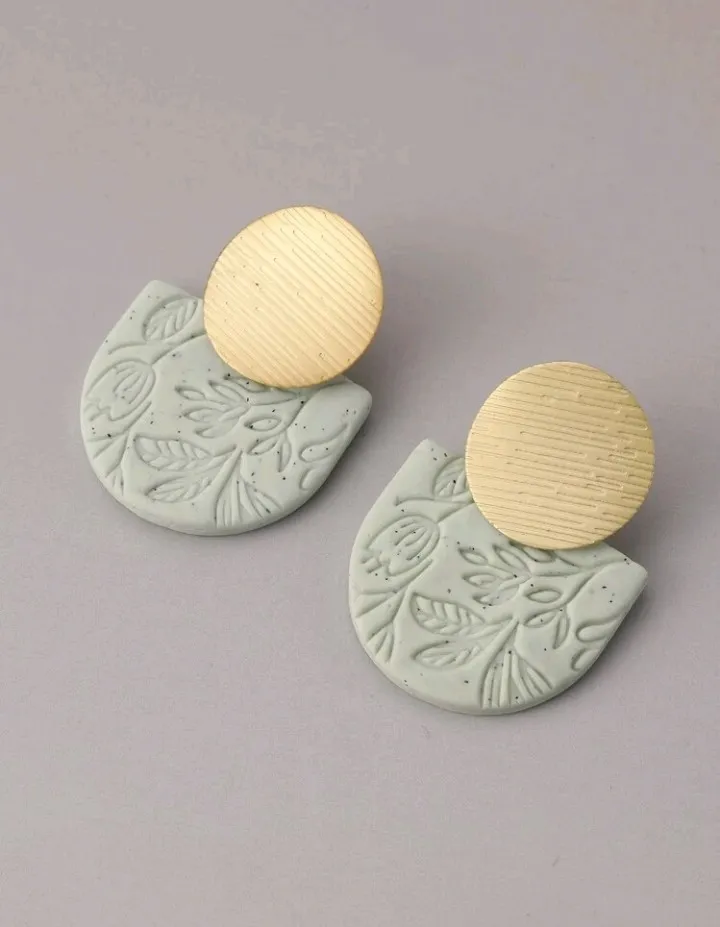 Pendientes de diseño geométrico con patrón de hoja,Jimena - Imagen 7