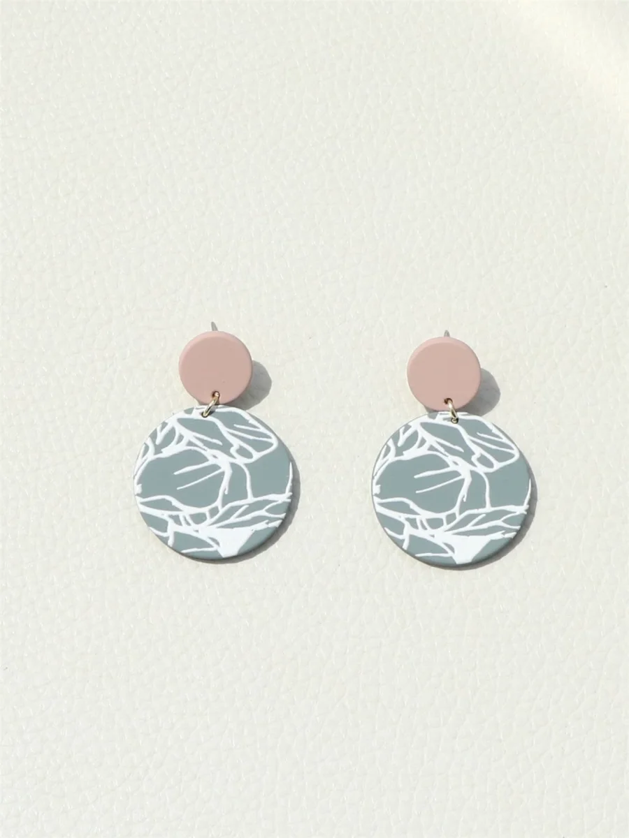 Pendientes geométricos redondos, Susan - Imagen 3