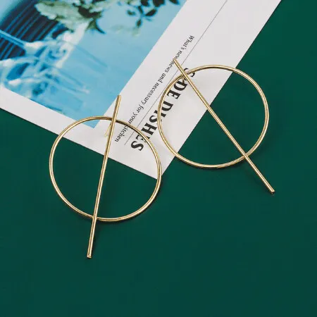 Pendientes geométricos de metal, Emma - Imagen 3