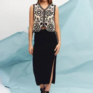 Falda tricot abertura