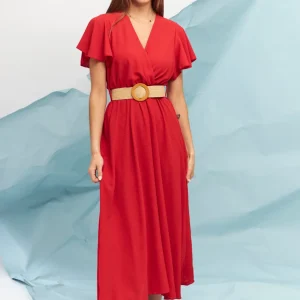 Vestido cruzado cinturón