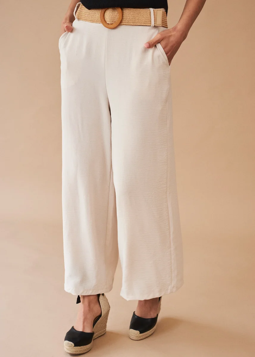 Pantalón fluido cinturón - Imagen 6