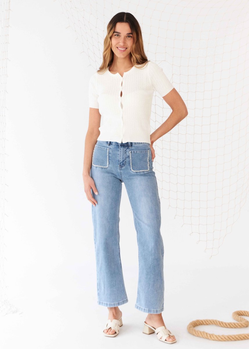 Jeans wide leg perlas - Imagen 9