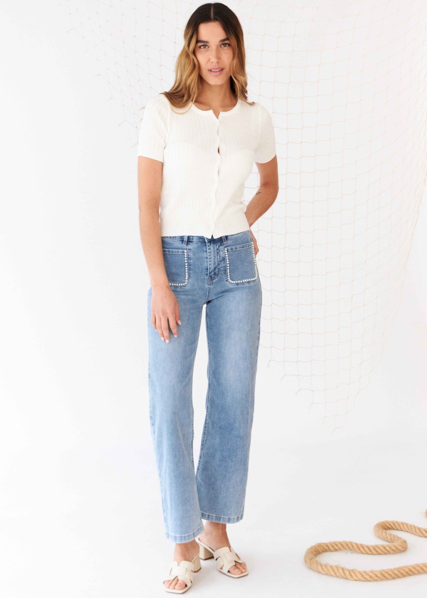 Jeans wide leg perlas - Imagen 8