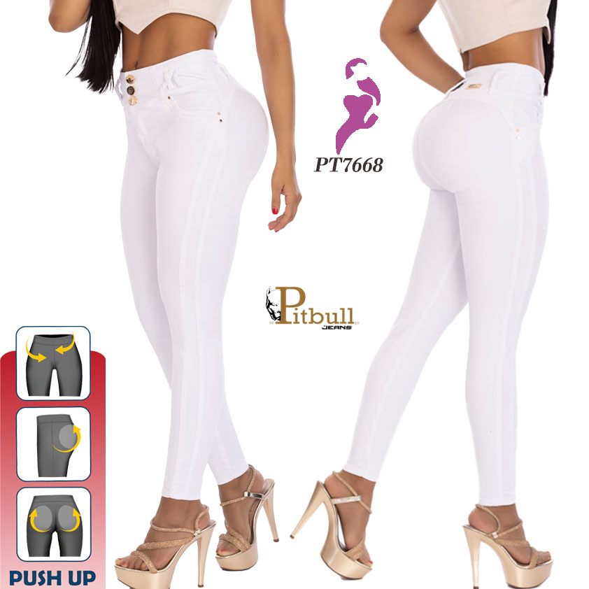 Pantalón Sculpt Jean Blanco Efecto Push Up & Cintura Alta - Imagen 4