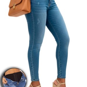 Jeans skinny azul con faja interna moldeadora