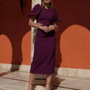 Vestido Amberes | Invitada | Graduación | Berenjena