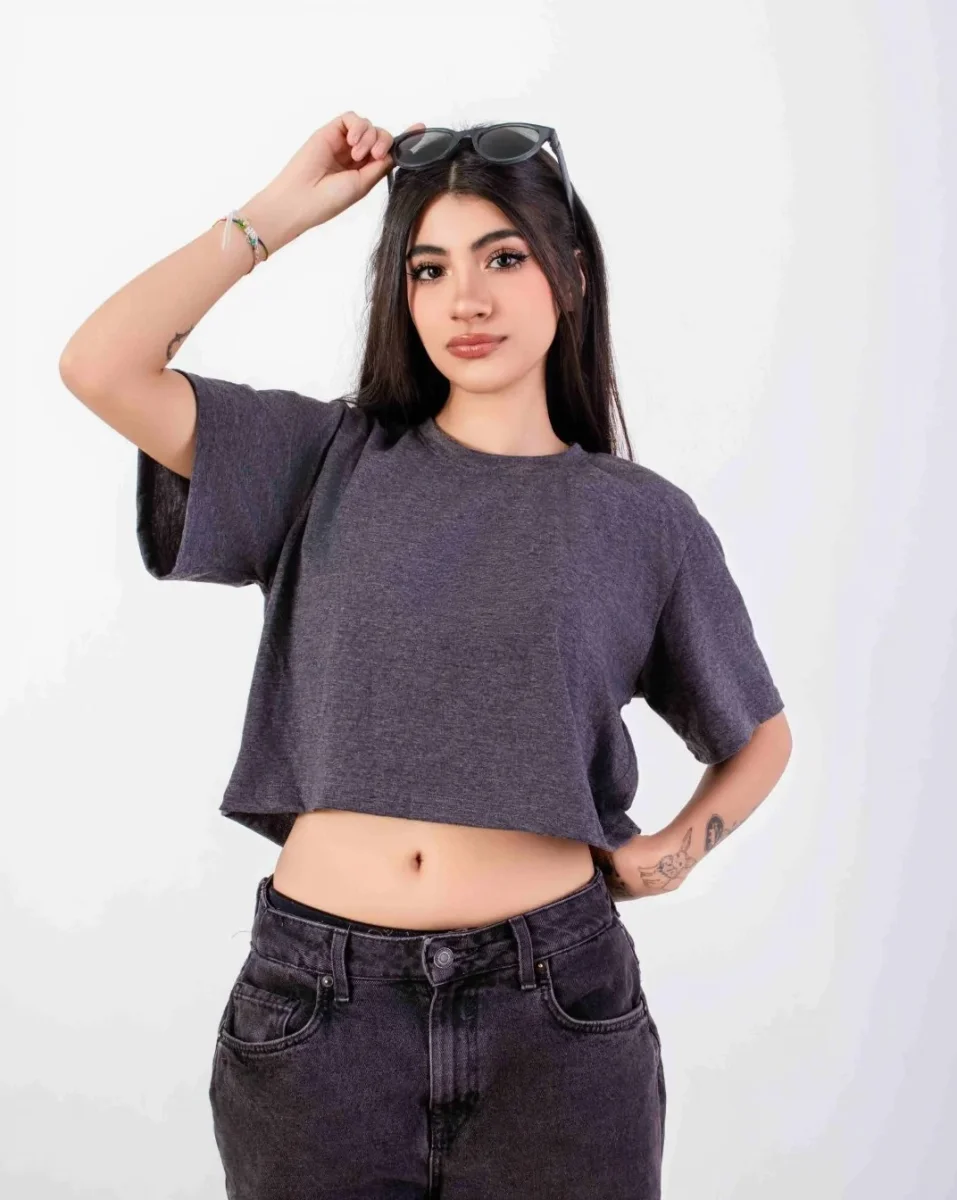 Crop Basic Gris Jaspe - Imagen 2