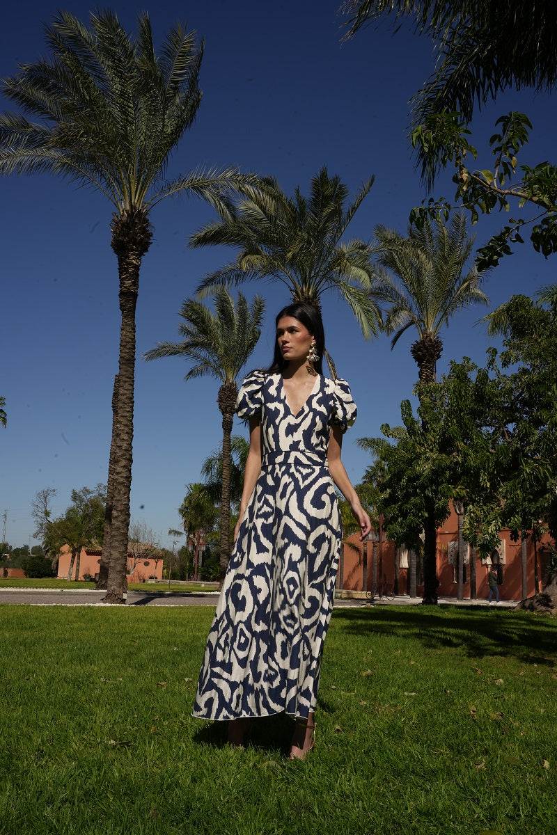Vestido Therain | Invitada | Graduación | Estampado Marino - Imagen 5