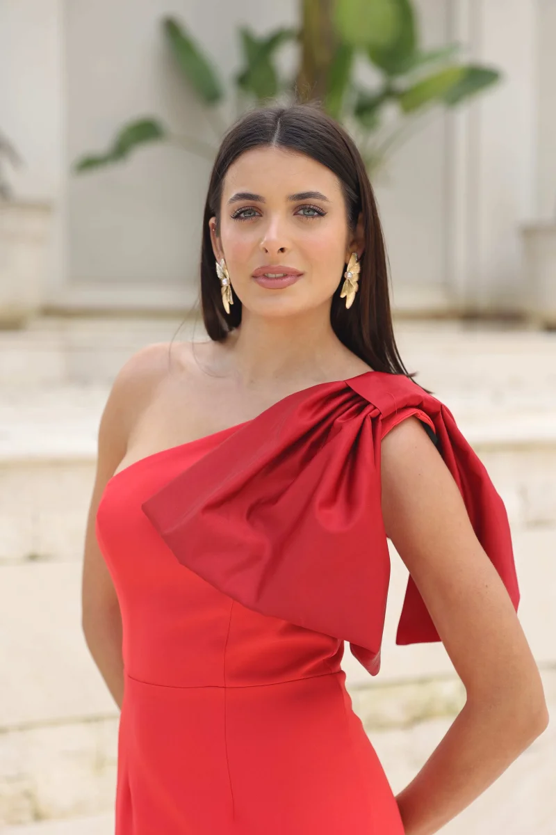 Vestido Invitada Boda | Lazo | Rojo | Red Velvet - Imagen 5