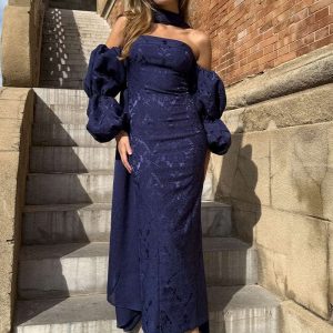 Vestido Liesse | Manga Abullonada | 1 Ud. Talla L Azul Marino