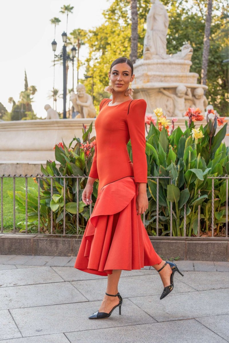 Vestido Seine | Volantes | Burdeos - Imagen 5