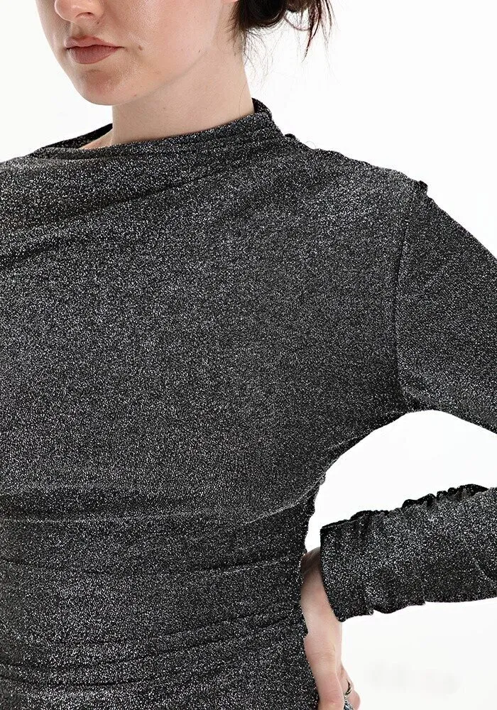 Vestido entallado con diseño de fantasía de lurex - Imagen 4
